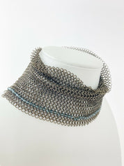 CHANEL Silver Tone Metallic Massive Choker Collar Necklace Beads Made in France
