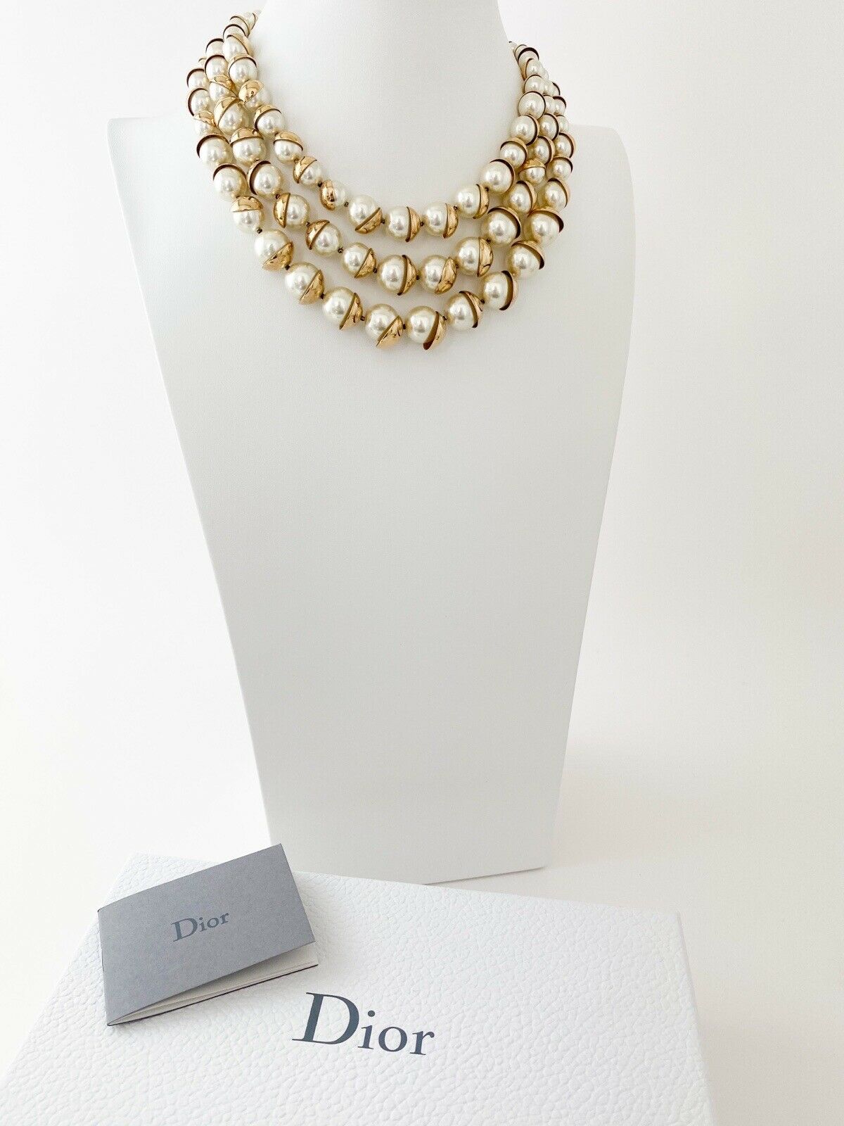 Christian Dior Mise en Dior Vintage Gold Tone Multi-Strand