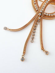 Pierre Balmain Vintage Brooch Pin Dangle Chain Fringe Rhinestone
