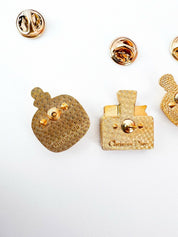 Christian Dior Gold Tone Mini Brooch Pin Sets Perfumes Bottles