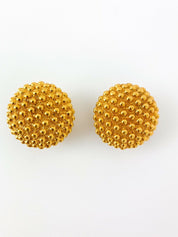 YSL Yves Saint Laurent Vintage Gold Tone Round Earrings Beautiful