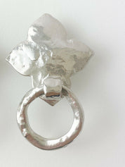 【SOLD OUT】YSL Yves Saint Laurent Vintage Silver Tone Earrings Clover Hoop