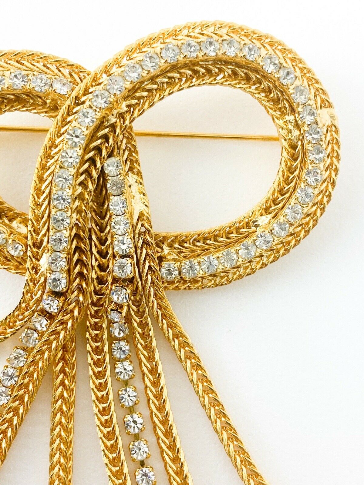 Vintage Brooch Pin Fridge Crystal Rhinestone Gold Tone Gorgeous