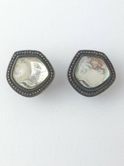 YSL Yves Saint Laurent Vintage Clip-on Earrings Poured Resin