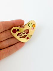 Christian Lacroix Vintage Gold Tone Heart Brooch Pin Made in France