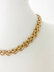 Christian Dior Gold Tone Vintage Beautiful Choker Chain Necklace