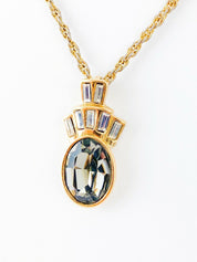【SOLD OUT】YSL Yves Saint Laurent Vintage Gold Tone Necklace Massive Rhinestones