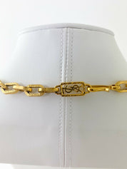 YSL Yves Saint Laurent Vintage Chain Necklace White Gripoix