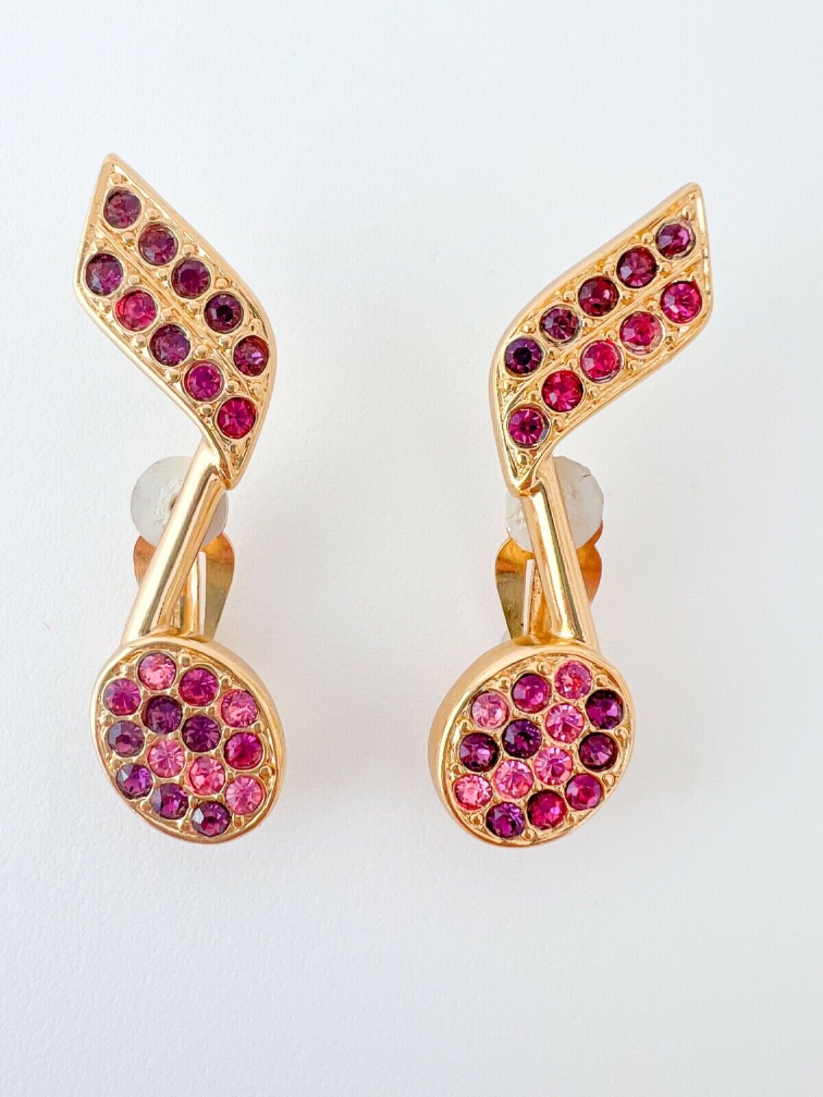 【SOLD OUT】YSL Yves Saint Laurent Vintage Earrings Musical Note Pink Made in France