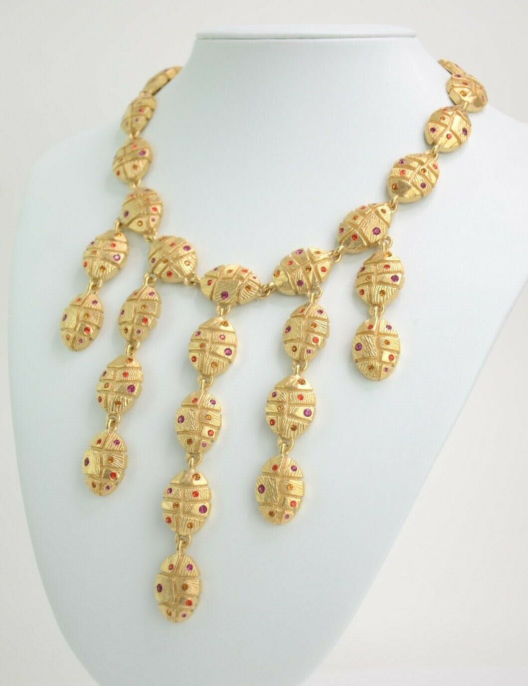 Vintage NINA RICCI Necklace, Gold Tone Necklace, Bug Charm, Choker Necklace, Vintage Rhinestones, Vintage Jewelry, Personalized Gifts