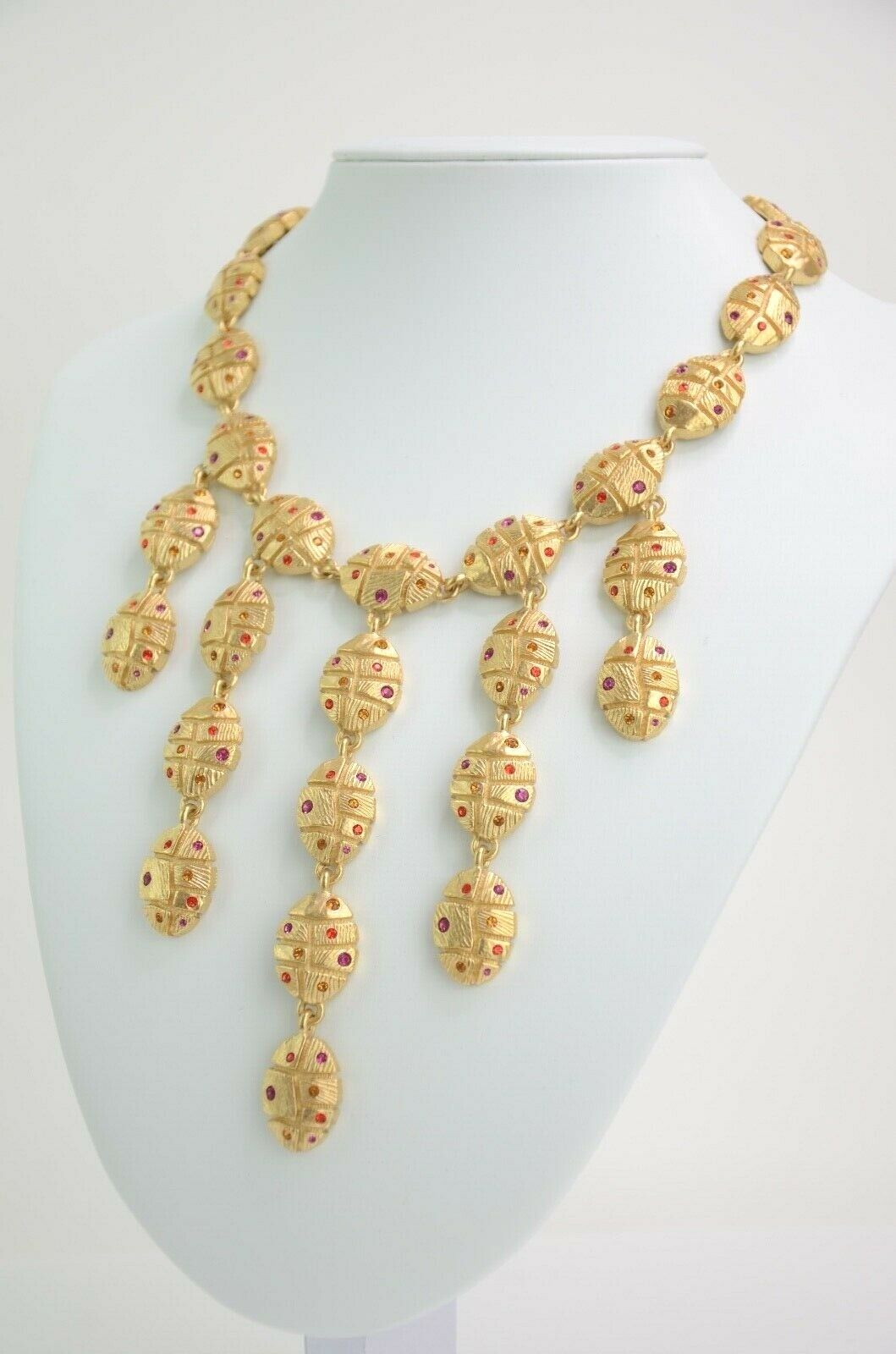 Vintage NINA RICCI Necklace, Gold Tone Necklace, Bug Charm, Choker Necklace, Vintage Rhinestones, Vintage Jewelry, Personalized Gifts