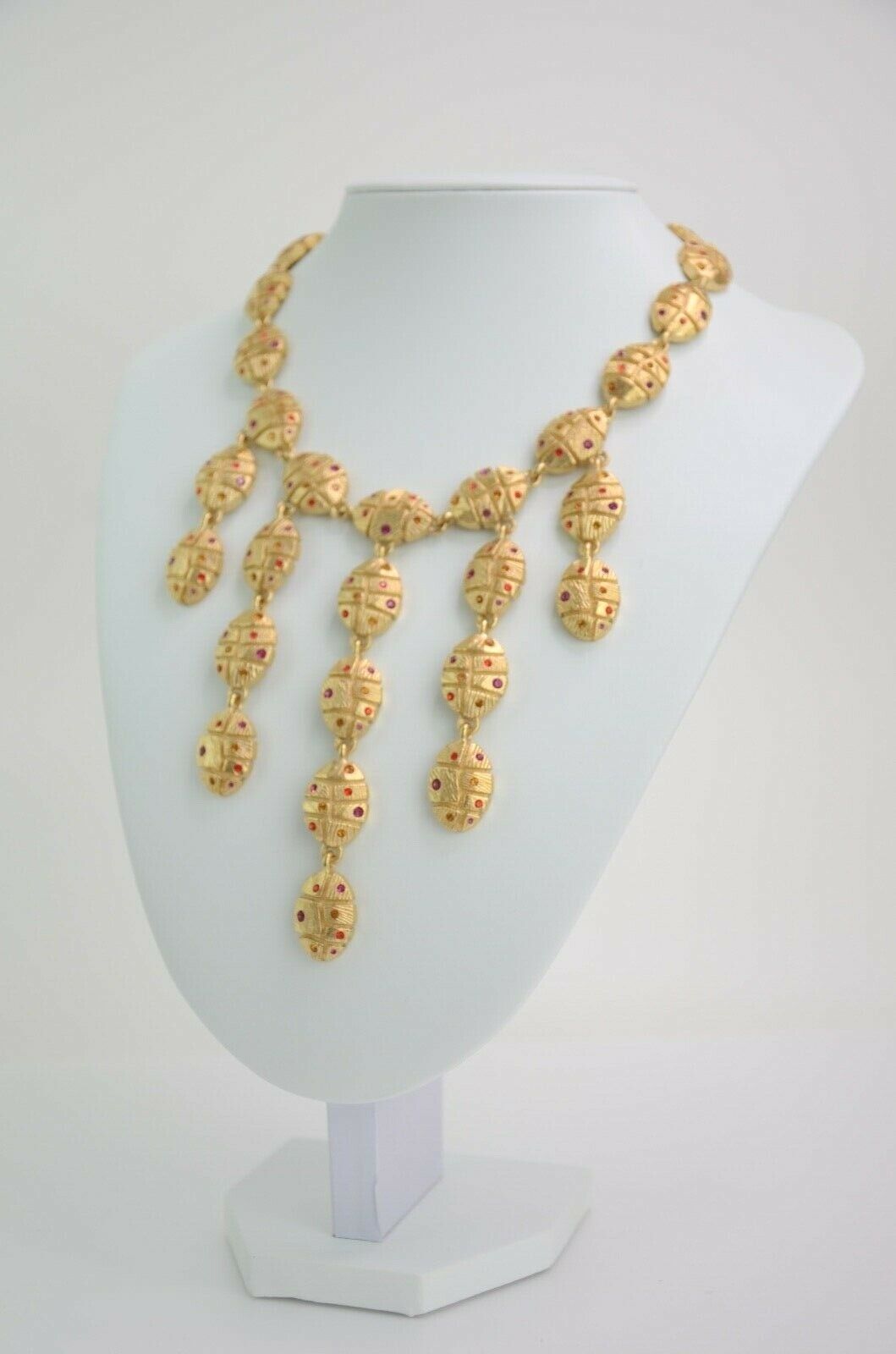Vintage NINA RICCI Necklace, Gold Tone Necklace, Bug Charm, Choker Necklace, Vintage Rhinestones, Vintage Jewelry, Personalized Gifts