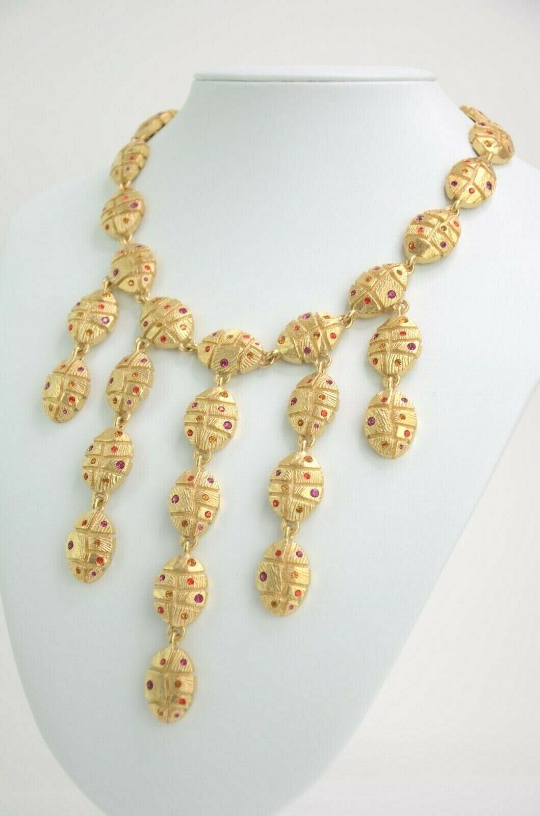 Vintage NINA RICCI Necklace, Gold Tone Necklace, Bug Charm, Choker Necklace, Vintage Rhinestones, Vintage Jewelry, Personalized Gifts