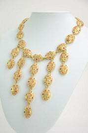 Vintage NINA RICCI Necklace, Gold Tone Necklace, Bug Charm, Choker Necklace, Vintage Rhinestones, Vintage Jewelry, Personalized Gifts