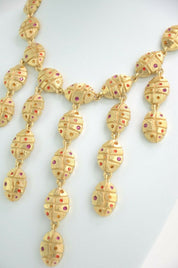 Vintage NINA RICCI Necklace, Gold Tone Necklace, Bug Charm, Choker Necklace, Vintage Rhinestones, Vintage Jewelry, Personalized Gifts