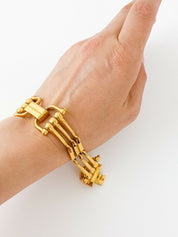 Celine Paris Gold Tone Bracelet Made in Italy Stylish