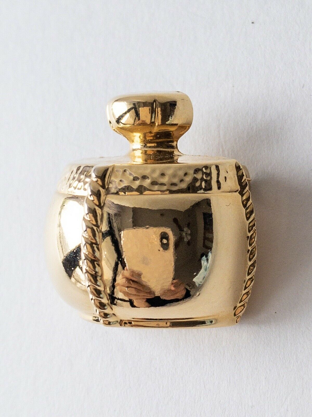 YSL Yves Saint Laurent Perfume Bottle Gold Tone Brooch Pin Vintage