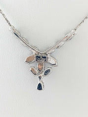 Christian Dior Germany Vintage Silver Tone Choker Necklace Rhinestone Purple