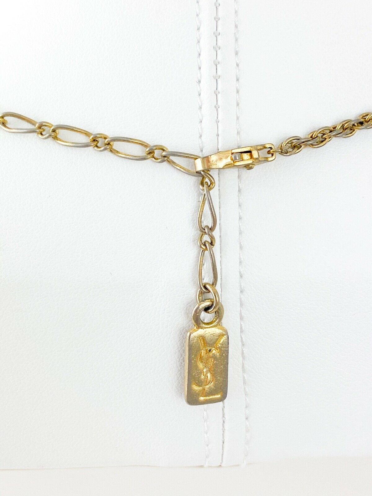 【SOLD OUT】YSL Yves Saint Laurent Vintage Gold Tone Necklace Massive Rhinestones