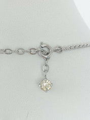 Christian Dior Germany Silver Tone Vintage Choker Necklace Crystal Ruby