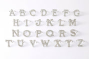 Alphabet Ring Initial N Swarovski Crystals Free Size Sterling Silver 925 Rhodium Plated