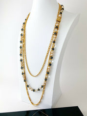 Lanvin  Paris Faux pearl and Glass Beads Multi-Strand Long Necklace Very Rare 2 Ways