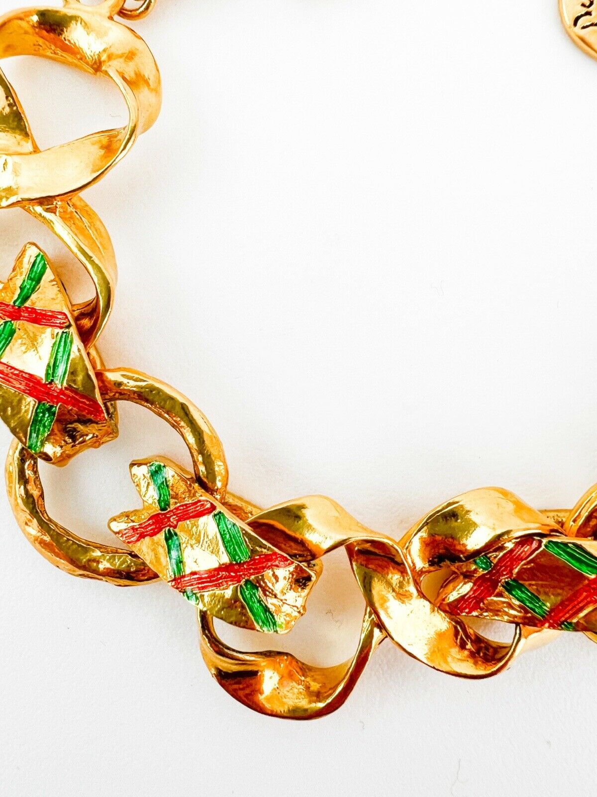 【SOLD OUT】 YSL Yves Saint Laurent Vintage Link Bracelet Gold Tone