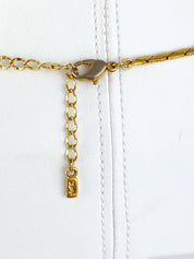 【SOLD OUT】YSL Yves Saint Laurent Vintage Gold Tone Dew Drop Choker Necklace Rhinestones