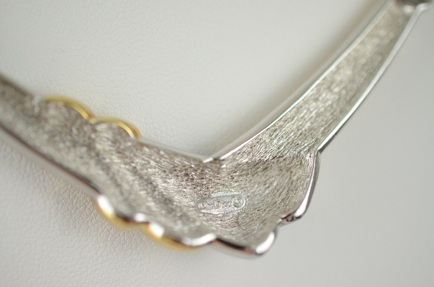 Christian Dior Beautiful Silver Tone Choker Necklace Rhinestone Vintage