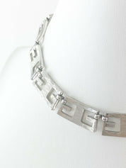 Givenchy Paris New York 1978 Vintage Silver Tone Logo Link Necklace Choker