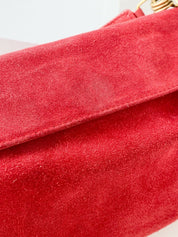 【SOLD OUT】NINA RICCI Red Suede Leather Shoulder Bag Handbag Made in Italy