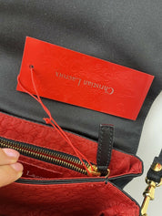 Christian Lacroix New Very Rare Black Satin Shoulder Bag Clutch Bag Handbag Made in Italy