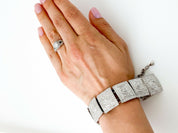 Karl Lagerfeld Vintage Silver Tone Bracelet Postcard KL logo