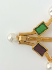 Salvatore Ferragamo Vintage Massive Brooch Pin Made in Italy Multi-Color