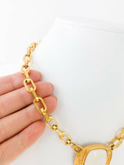 YSL Yves Saint Laurent Vintage Chain Necklace White Gripoix