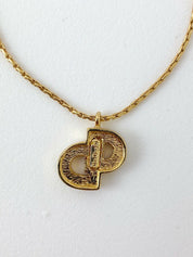 Christian Dior Vintage Gold Tone CD Logo Bracelet Rhinestones