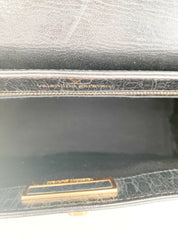 Valentino Garavani Black Top Handle Leather Bag Black Vintage