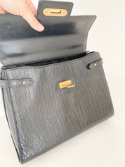Valentino Garavani Black Top Handle Leather Bag Black Vintage