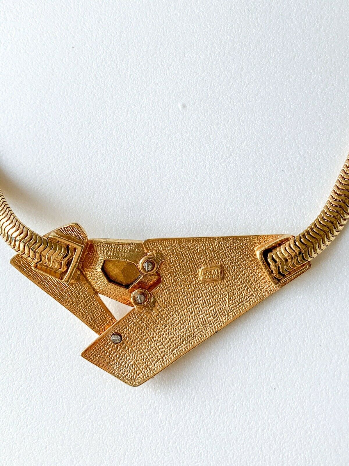 P&M Paris Massive Rhinestones Gold Tone Choker Necklace Vintage