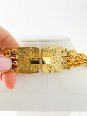 Vintage Multi-Strands Chain Necklace Gold Tone Gorgeous