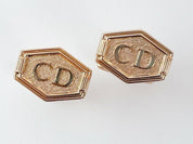 【SOLD OUT】Christian Dior Germany Gold Tone Vintage Cufflinks CD initial Logo
