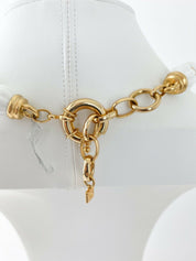 Pierre Balmain Paris Gold Tone Vintage Beaded Necklace White