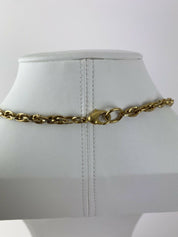 Moschino Vintage Gold Tone Openwork Heart Long Necklace Chain Fringe