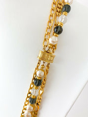Lanvin  Paris Faux pearl and Glass Beads Multi-Strand Long Necklace Very Rare 2 Ways