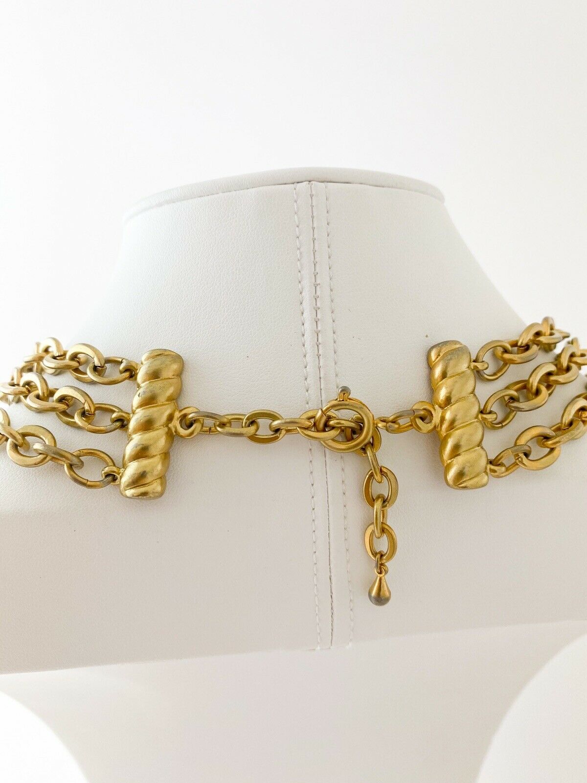 【SOLD OUT】Karl Lagerfeld Vintage Gold Tone 3 Row Chain Necklace Extra Large