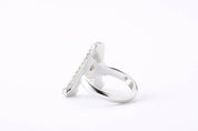  Alphabet Ring A, Initial Ring, Statement Ring, Silver Ring, Swarovski Crystals Rhinestone, Free Size, Sterling Silver Ring, Rhodium plated