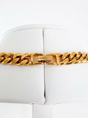 【SOLD OUT】Moschino Vintage Gold Tone Choker Necklace Chain Logo Charm