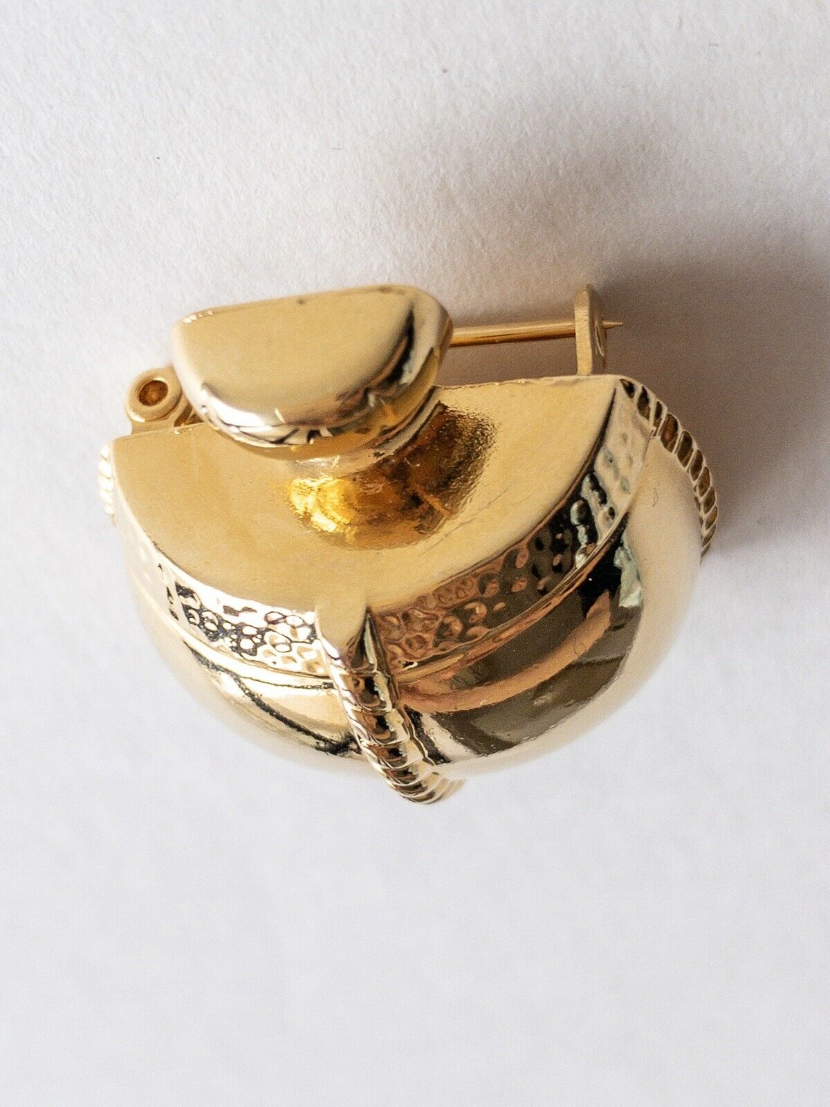 YSL Yves Saint Laurent Perfume Bottle Gold Tone Brooch Pin Vintage