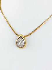 【SOLD OUT】YSL Yves Saint Laurent Vintage Gold Tone Dew Drop Choker Necklace Rhinestones