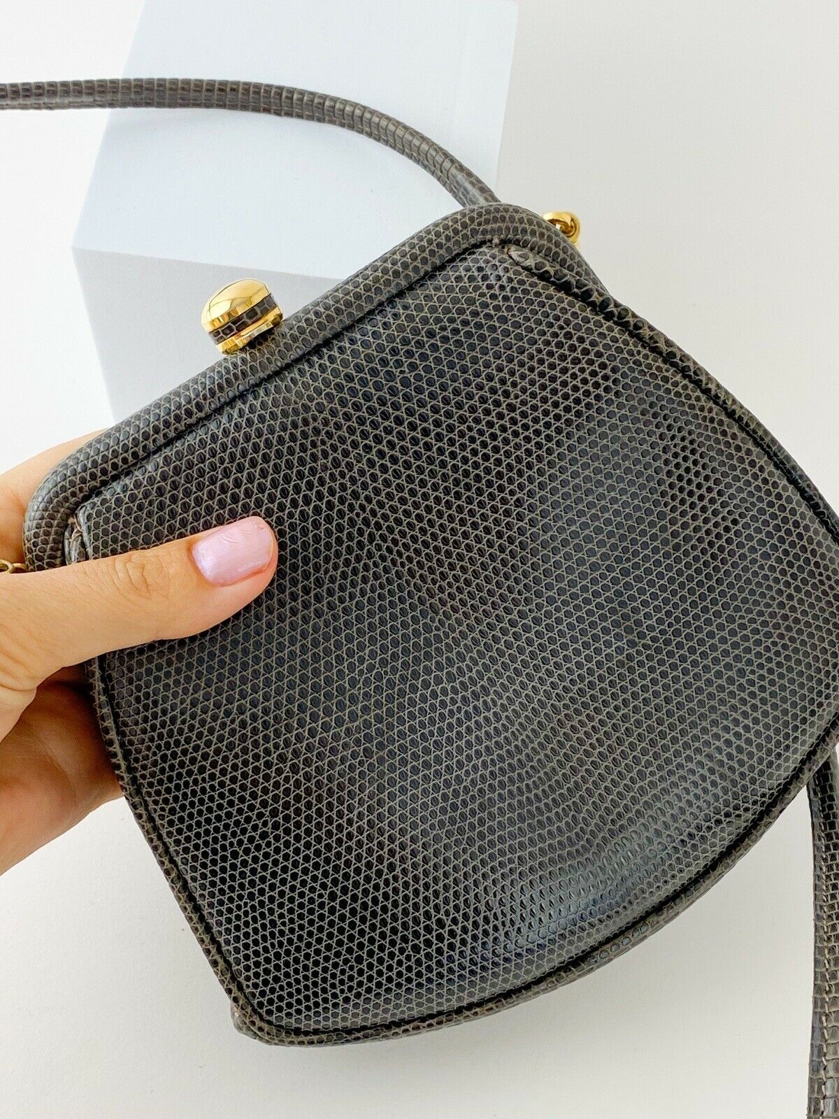 Valentino Garvani Lizard Mini Shoulder Bag Crossbody Bag Made in Italy Vintage